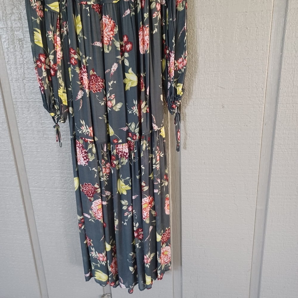 Anthropologie Evelin Floral Maxi Size XS Women Tiered Peasant Boho Long Sleeve - Picture 9 of 13